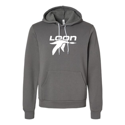 Loon Mountain Adult Hoodie White Chest Logo Asphalt