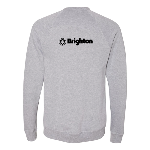 Brighton Adult Crewneck Black Chest and Back Logo Athletic Heather 