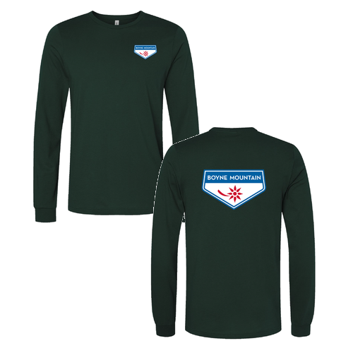 Boyne Mountain Adult Long Sleeve Full Color Chest and Back Logo Forest 