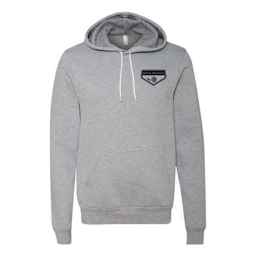 Boyne Mountain Adult Hoodie Black Chest and Back Logo Athletic Heather 