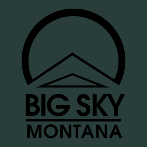 Big Sky Adult Crewneck Black Chest and Back Logo Forest 