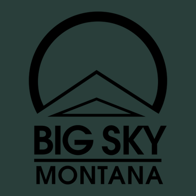 Big Sky Adult Crewneck Black Chest and Back Logo Forest 
