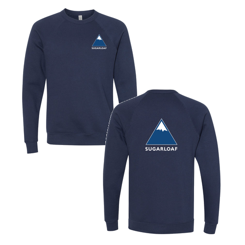 Sugarloaf Adult Crewneck Full Color Chest and Back Logo Navy