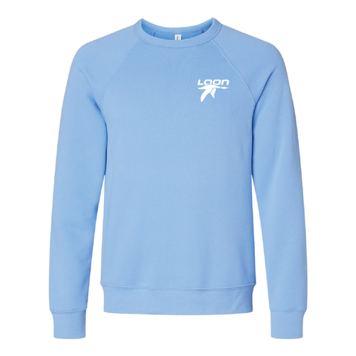 Loon Mountain Adult Crewneck White Chest and Back Logo Carolina Blue