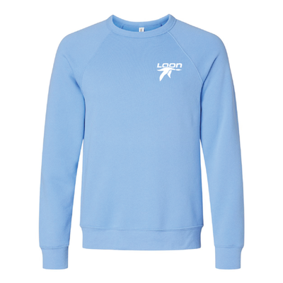 Loon Mountain Adult Crewneck White Chest and Back Logo Carolina Blue