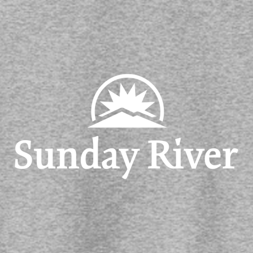 Sunday River Adult Hoodie White Chest and Back Logo Athletic Heather 