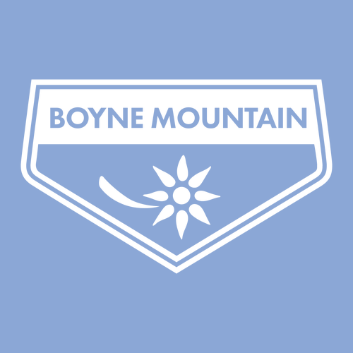 Boyne Mountain Adult Long Sleeve White Chest Logo Carolina Blue 