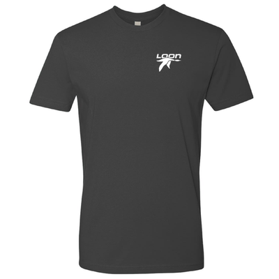 Loon Mountain Adult T-Shirt White Chest and Back Logo Heavy Metal