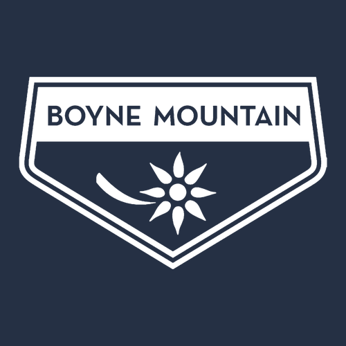 Boyne Mountain Adult Crewneck White Chest and Back Logo Navy 