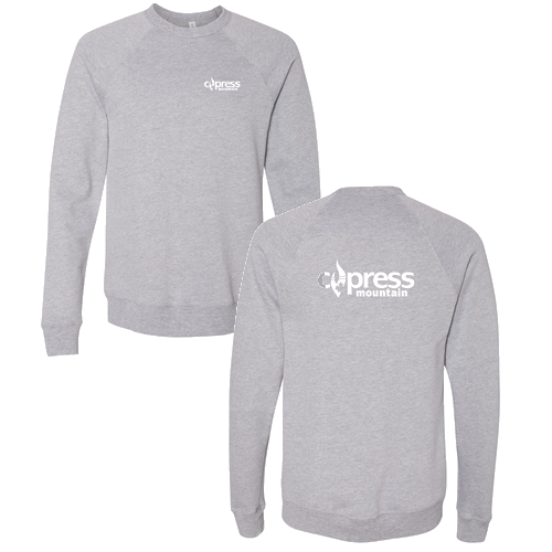 Cypress Adult Crewneck White Chest and Back Logo Athletic Heather 