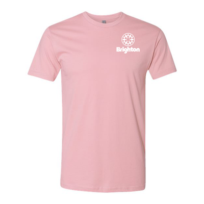 Brighton Adult T-Shirt White Chest and Back Logo Light Pink 