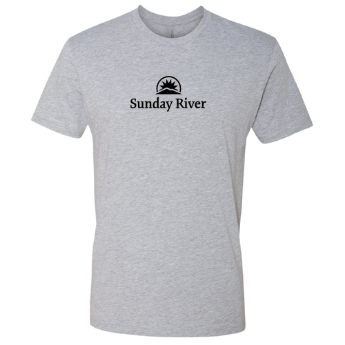 Sunday River Adult T-Shirt Black Chest Logo Heather Grey 