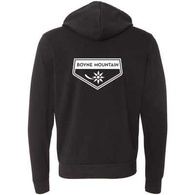 Boyne Mountain Adult Hoodie White Chest and Back Logo Black 