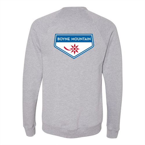 Boyne Mountain Adult Crewneck Full Color Chest and Back Logo Athletic Heather 