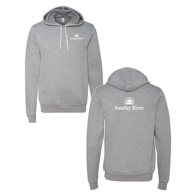 Sunday River Adult Hoodie White Chest and Back Logo Athletic Heather 