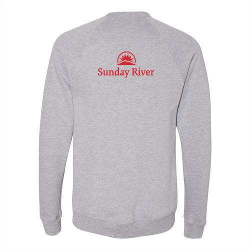 Sunday River Adult Crewneck Red Chest and Back Logo Athletic Heather 