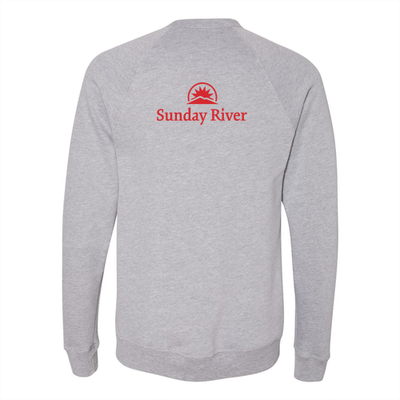 Sunday River Adult Crewneck Red Chest and Back Logo Athletic Heather 