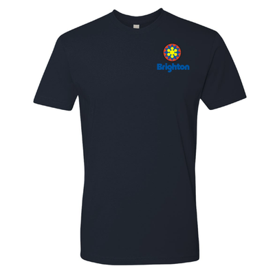 Brighton Adult T-Shirt Full Color Chest and Back Logo Midnight Navy 