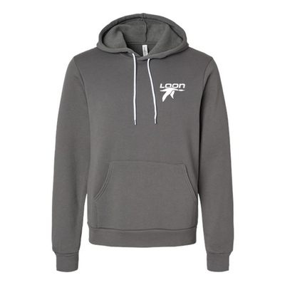 Loon Mountain Adult Hoodie White Chest and Back Logo Asphalt