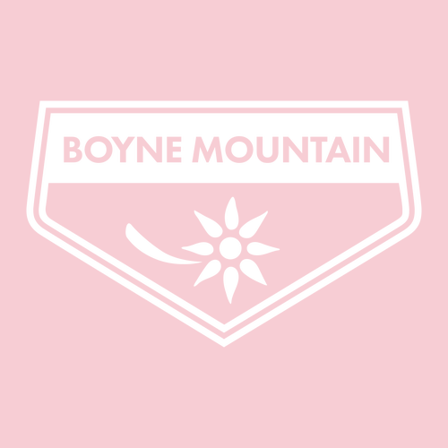 Boyne Mountain Adult T-Shirt White Chest Logo Pink 
