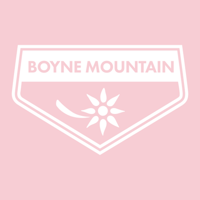 Boyne Mountain Adult T-Shirt White Chest Logo Pink 