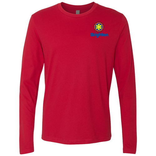 Brighton Adult Long Sleeve Full Color Chest and Back Logo Red 