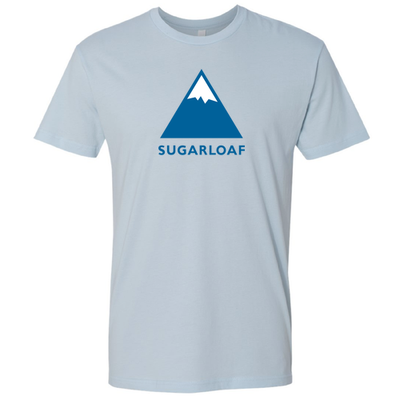 Sugarloaf Adult T-Shirt Full Color Chest Logo Light Blue