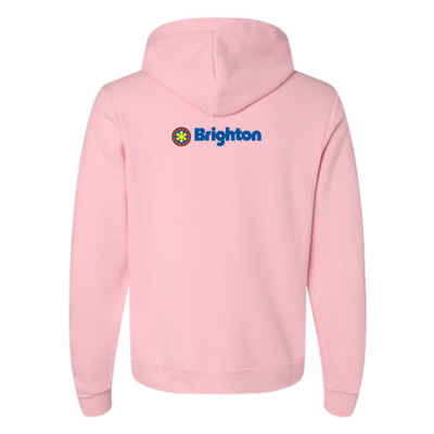 Brighton Adult Hoodie Full Color Chest and Back Logo Pink 