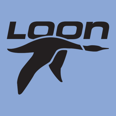 Loon Mountain Adult Hoodie Black Chest Logo Carolina Blue