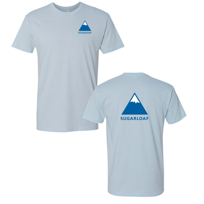 Sugarloaf Adult T-Shirt Full Color Chest and Back Logo Light Blue