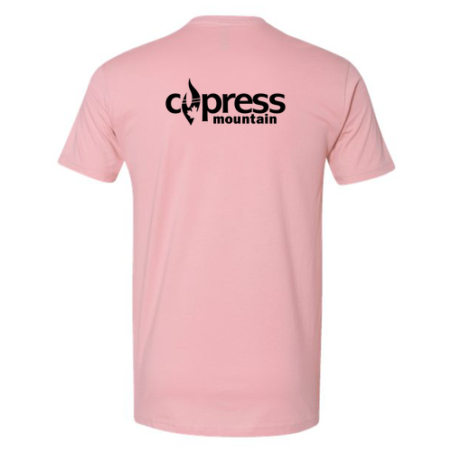 Cypress Adult T-Shirt Black Chest and Back Logo Pink 