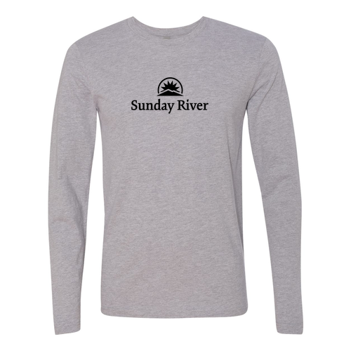 Sunday River Adult Long Sleeve Black Chest Logo Heather Grey 