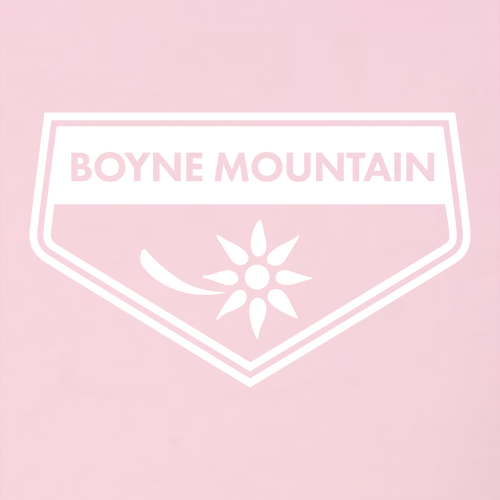 Boyne Mountain Adult Hoodie White Chest Logo Pink 