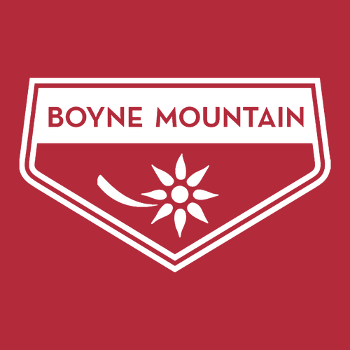 Boyne Mountain Adult Hoodie White Chest and Back Logo Red 