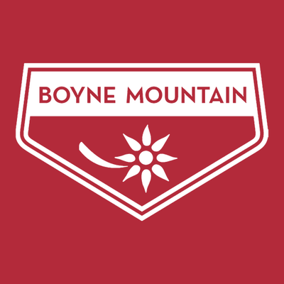 Boyne Mountain Adult Hoodie White Chest and Back Logo Red 