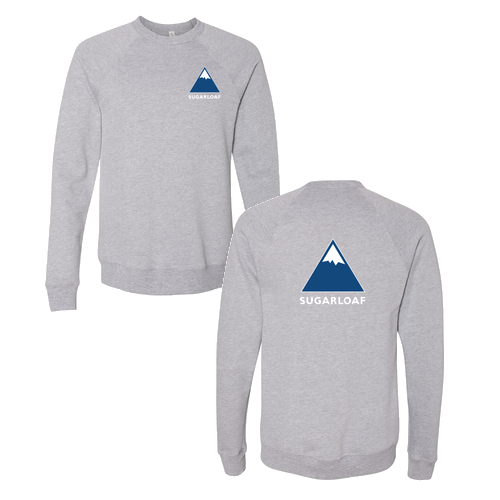 Sugarloaf Adult Crewneck Full Color Chest and Back Logo Athletic Heather