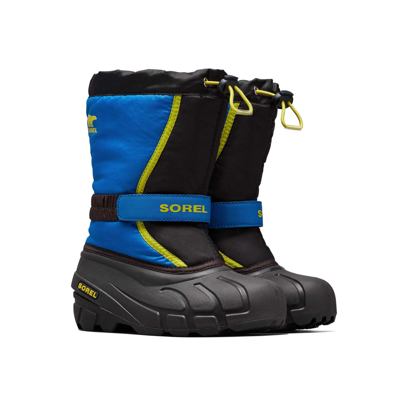 Sorel Children's Flurry™ Snow Boots 2024 BLACK/SUPER BLUE