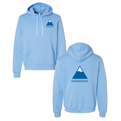 Sugarloaf Adult Hoodie Full Color Chest and Back Logo Carolina Blue