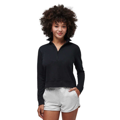 TravisMathew Women's Cloud Fleece Half Zip 2024 BLACK