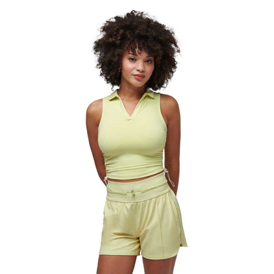 TravisMathew Women's Salt Air, Don't Care Sleeveless Polo 2024 PALE LIME YELLOW