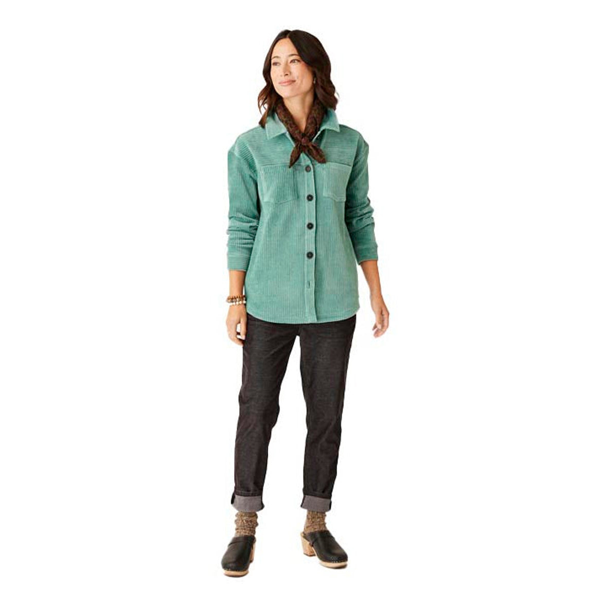 Carve Designs Women's Hudson Stretch Cord Shacket 2025 FOREST