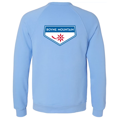 Boyne Mountain Adult Crewneck Full Color Chest and Back Logo Carolina Blue 