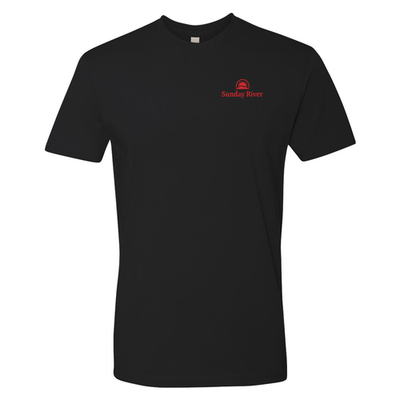 Sunday River Adult T-Shirt Red Chest and Back Logo Black 
