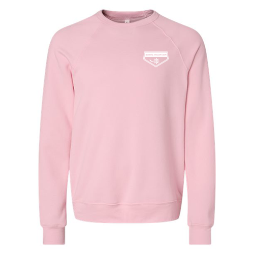 Boyne Mountain Adult Crewneck White Chest and Back Logo Pink 