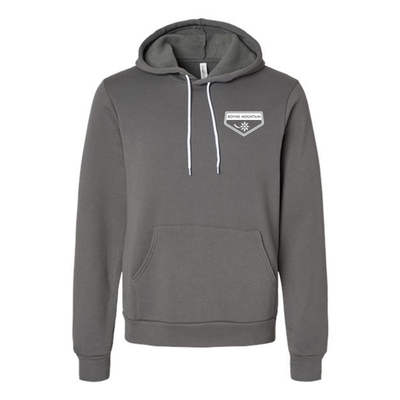 Boyne Mountain Adult Hoodie White Chest and Back Logo Asphalt 