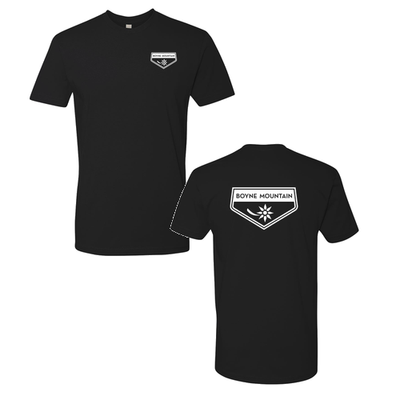 Boyne Mountain Adult T-Shirt White Chest and Back Logo Black 