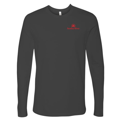 Sunday River Adult Long Sleeve Red Chest and Back Logo Heavy Metal 
