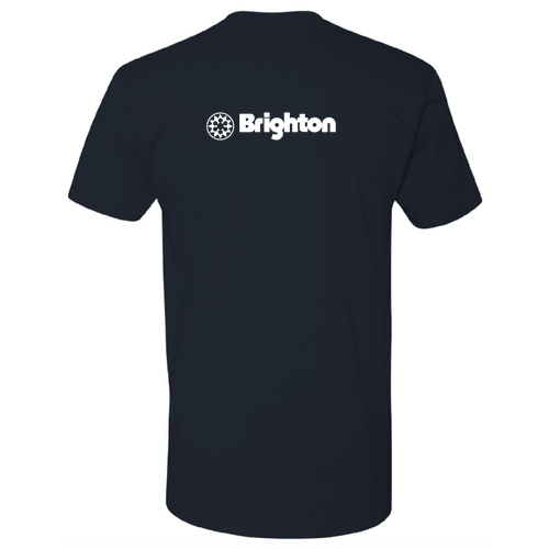 Brighton Adult T-Shirt White Chest and Back Logo Midnight Navy 