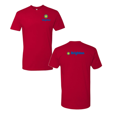 Brighton Adult T-Shirt Full Color Chest and Back Logo Red 