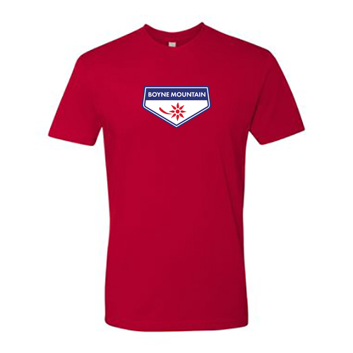 Boyne Mountain Adult T-Shirt Full Color Chest Logo Red 